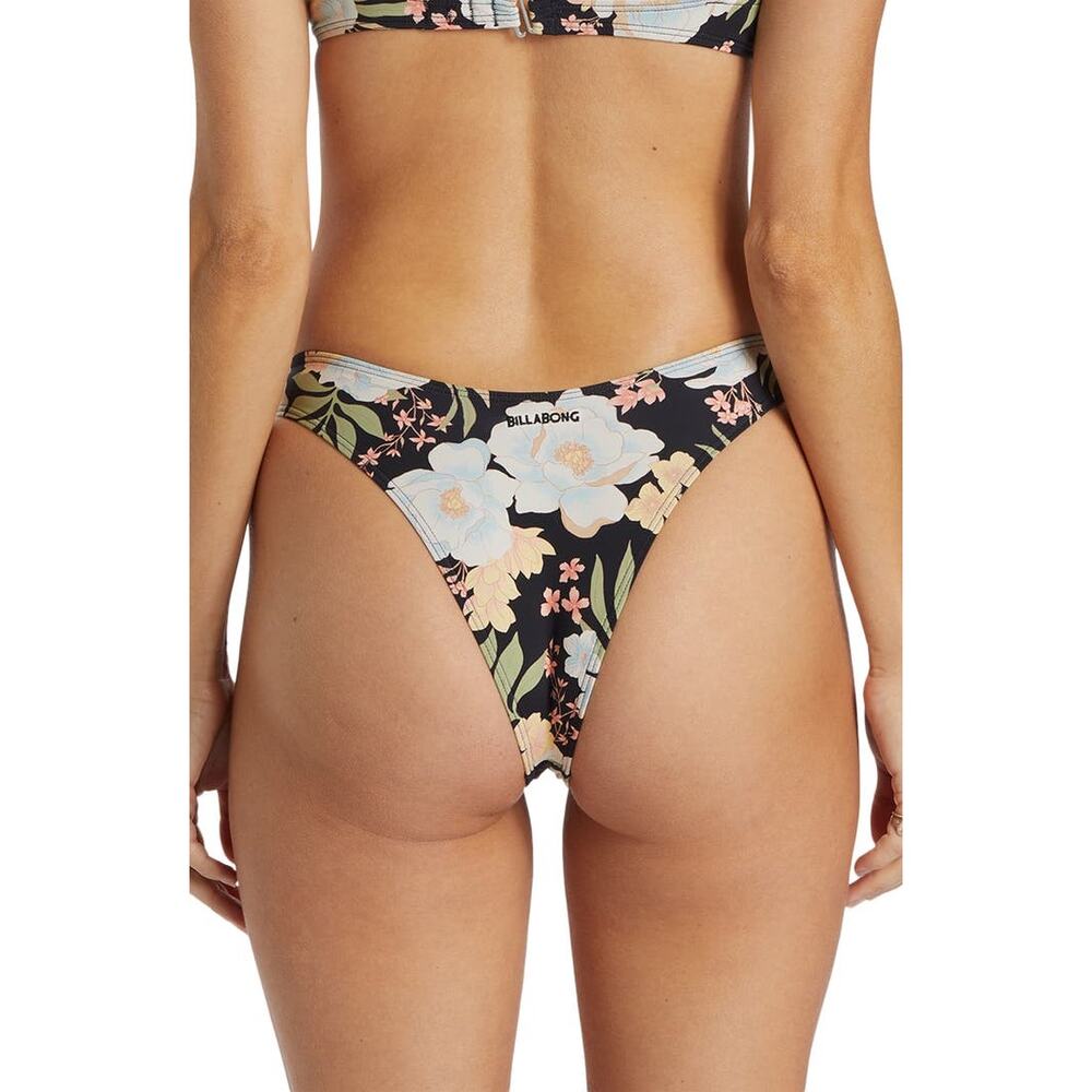 NWT Billabong Lost Cove Skimpy Hike Bikini Black Floral Bottoms Women’s Size L - Picture 2 of 7